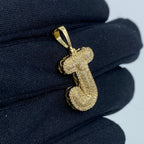 Initial J Bubble Diamond Pendant - additional product view 4