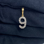 14K Gold Number 9 Diamond Pendant - additional product view 2
