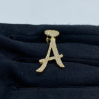 14K Gold Initial A Script Heart Diamond Pendant - additional product view 6