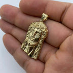 14K Gold Jesus Head Pendant 1.6 in - additional product view 5