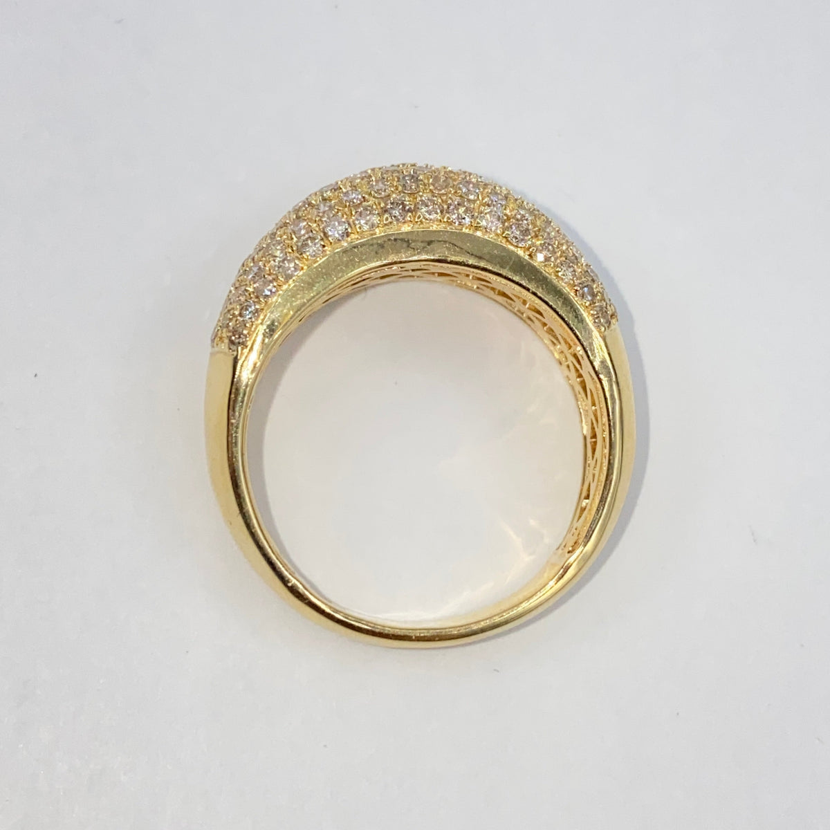 14K Gold Bling Pave Diamond Ring Band - additional product view 9