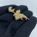 14K Gold Flying Shark Diamond Pendant - additional product view 3