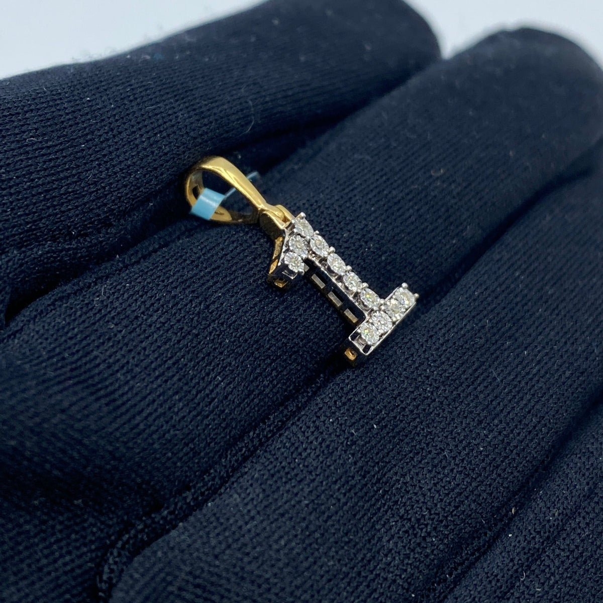 14K Gold Number 1 Diamond Pendant - additional product view 3