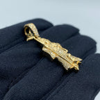 10K Gold Santa Muerte Grim Reaper Diamond Pendant - additional product view 3