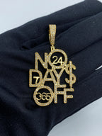 10K Gold "no Days Off" Diamond Pendant - additional product view 2