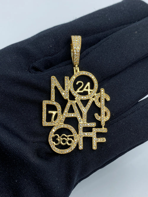 10K Gold "no Days Off" Diamond Pendant - additional product view 2