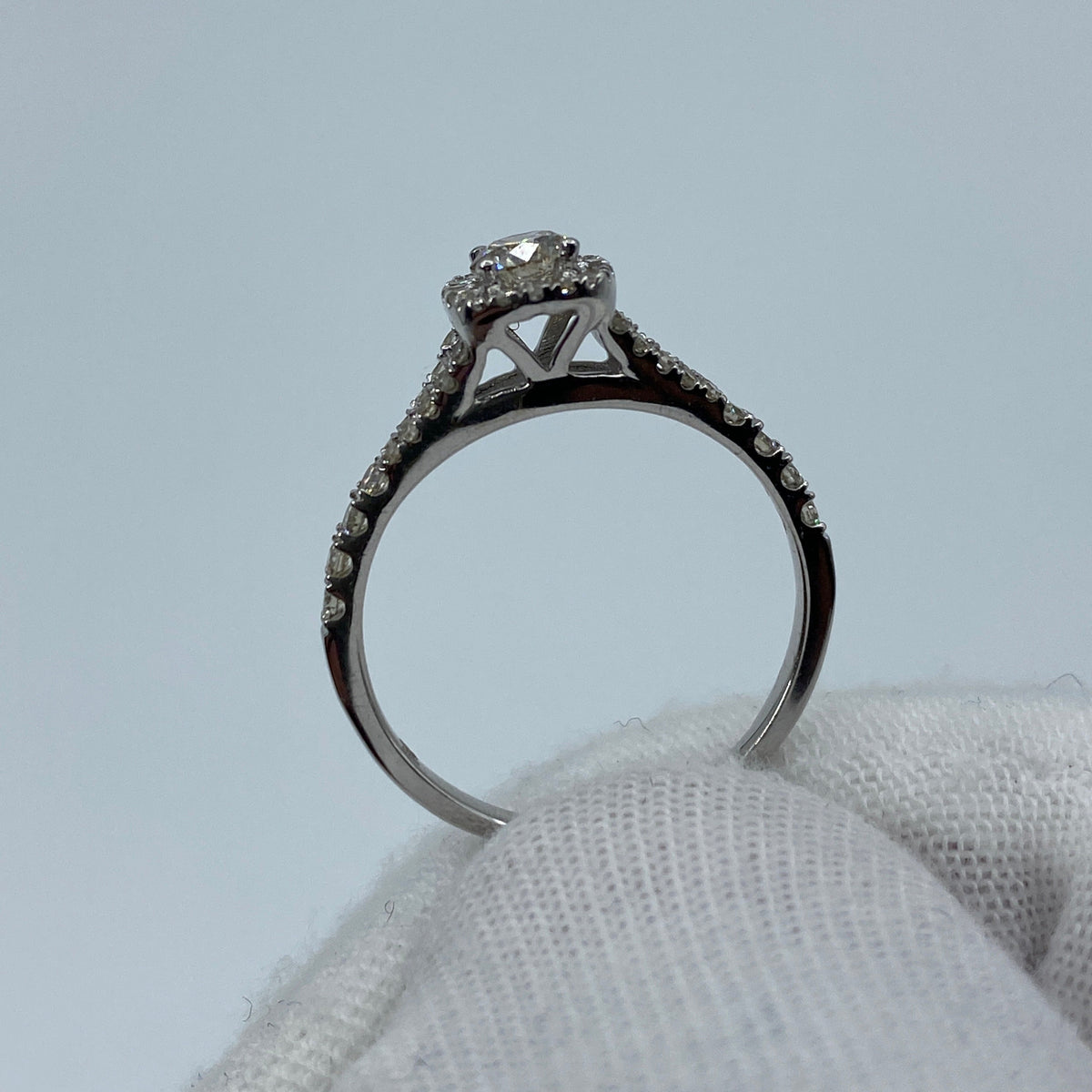 14K Gold Square Halo Diamond Engagement Ring - additional product view 5