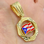 10K Faro Puerto Rico Flag Pendant - additional product view 3