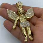 14K Gold Baby Angel Pendant 3.0 in - additional product view 4