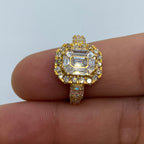 14K Gold Rectangle Diamond Baguette Engagement Ring - additional product view 4
