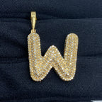 Initial W Bubble Diamond Pendant - additional product view 2