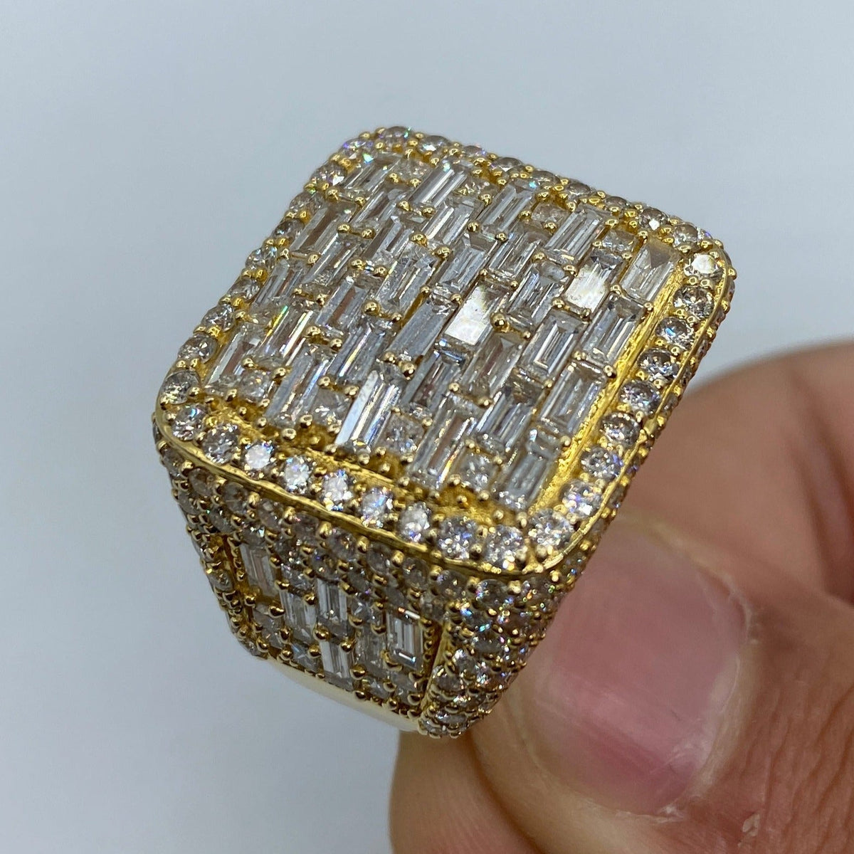 14K Gold Emerald-Cut Square Diamond Baguette Ring - additional product view 5