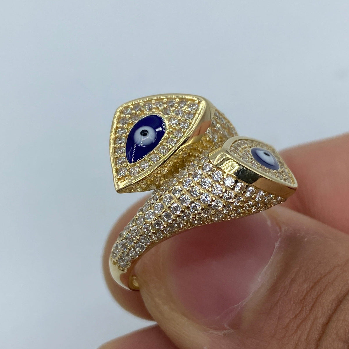 14K Gold Evil Eye Serpent Ring - additional product view 3