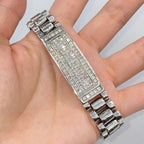 14K Gold Watch Strap Square Cut Diamond Bracelet 8 in - additional product view 2