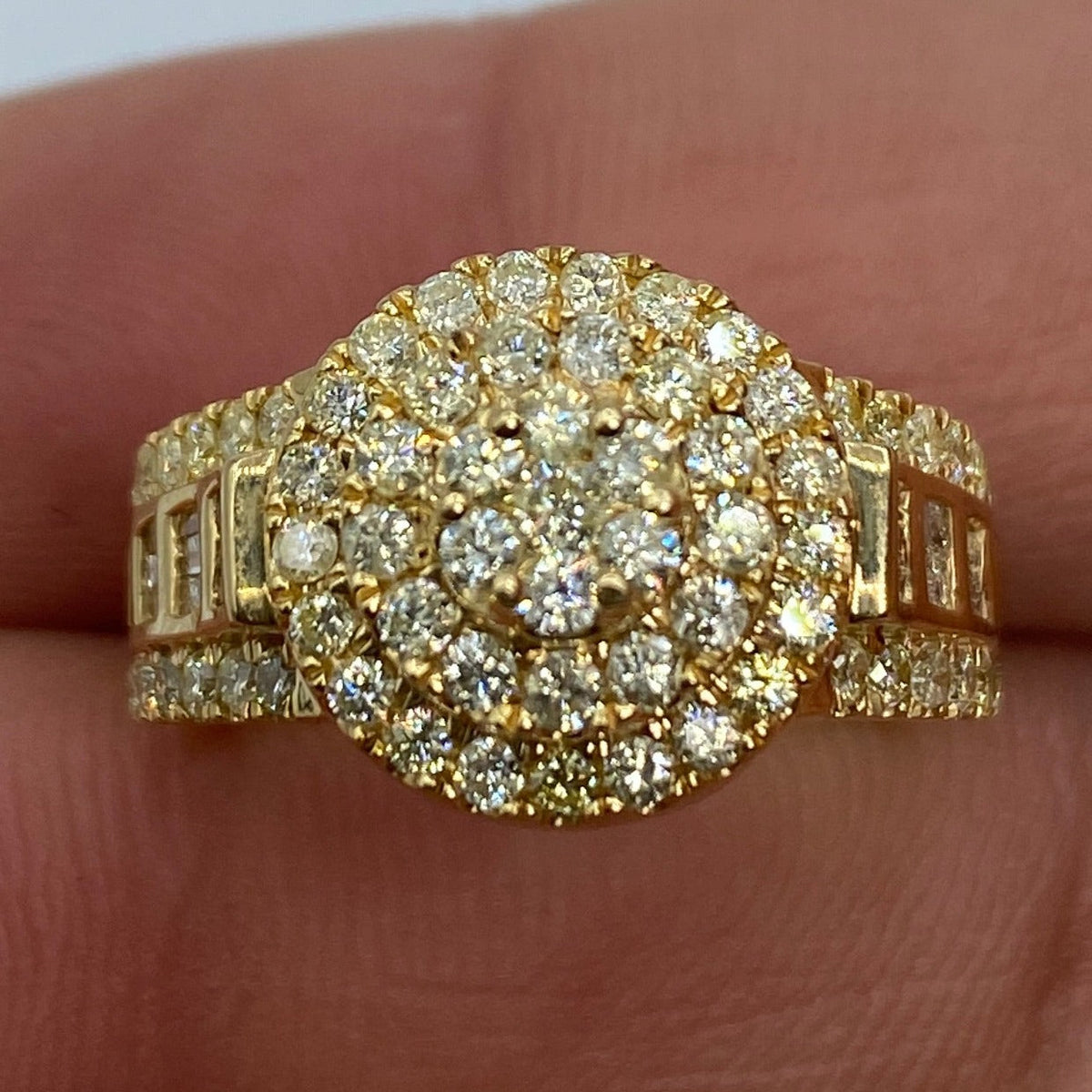 14K Gold Cake Diamond Baguette Engagement Ring - additional product view 6