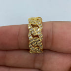 10K Gold Bold Cuban Link Diamond Baguette Ring - additional product view 4