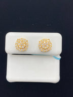 14K Gold Round Diamond Stud Earrings - additional product view 5