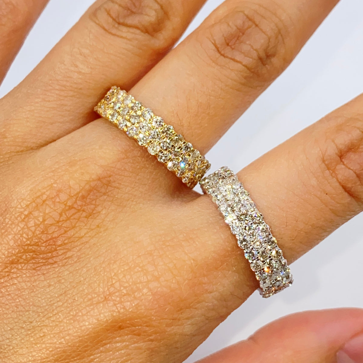 14K Gold Stacked Pave Infinity Diamond Ring Band - additional product view 2