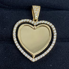 14K Gold Spinning Heart Picture Photo CZ Pendant - additional product view 2