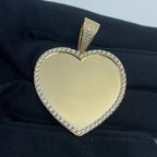 10K Gold Heart Picture Photo CZ Pendant - additional product view 2