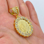 10K Gold Broken Heart Circle Photo Diamond Pendant - additional product view 6