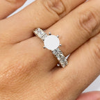 14K Gold 8 Stone Diamond Engagement Ring Setting - additional product view 3