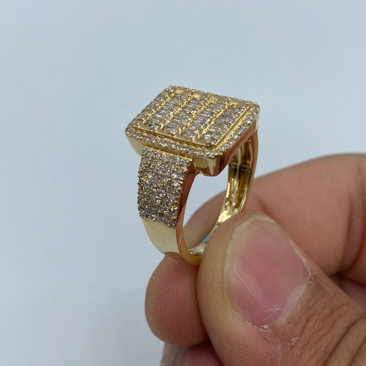 14K Gold Rectangle Baguette Diamond Ring 1.9 Ct - additional product view 4