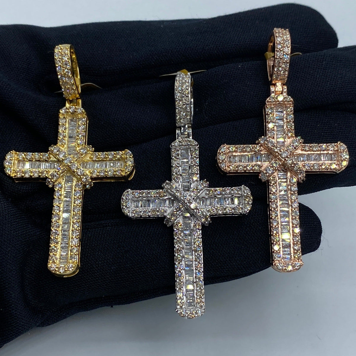10K Gold Knot Diamond Cross Pendant - additional product view 2