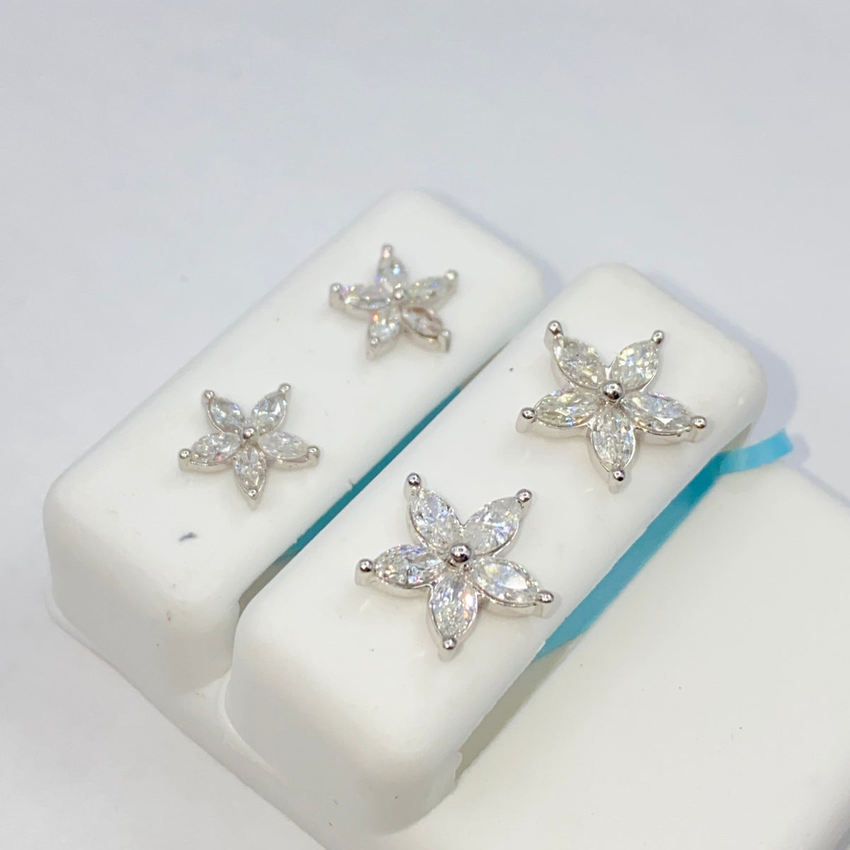 14K Gold Summer Flower Diamond Earrings - additional product view 9