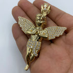 14K Gold Baby Angel Pendant 3.0 in - additional product view 2