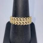 10K Gold Double Monaco Cuban Link Diamond Ring - additional product view 7