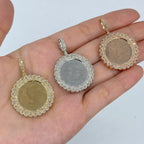 10K Gold Circle Photo Diamond Pendant - additional product view 6