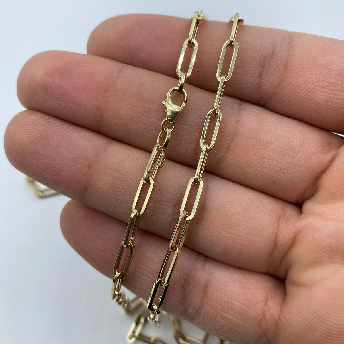 14K Gold 3.8mm Paper Clip Chain 16 in-20 in - additional product view 5