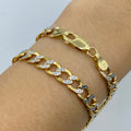 14K Gold 6.5mm Flat Two-Tone Cuban Link Bracelet 7.5–8 in - main product photo