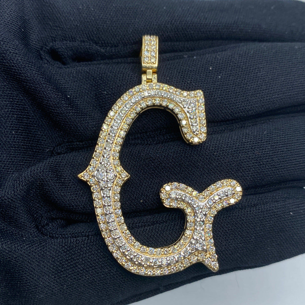 Initial G Old English Diamond Pendant - additional product view 2