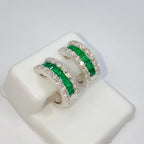 18K Gold Emerald Hoop Diamond Earrings - additional product view 7
