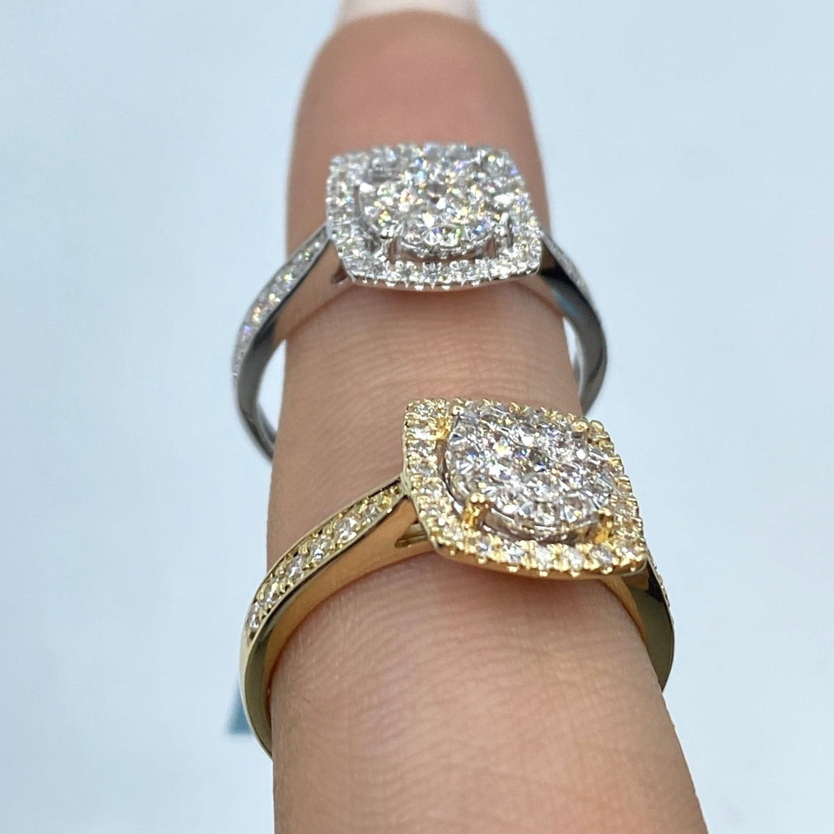 14K Gold Primrose Circle Square Halo Diamond Ring - additional product view 5