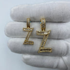 14K Gold Initial Z Diamond Baguette Pendant - additional product view 2