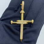 10K Gold Nail Cross Diamond Pendant - additional product view 3
