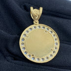 14K Gold Circle Picture Photo CZ Pendant - additional product view 4
