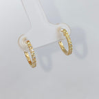 14K Gold Pavé Hoop Diamond Earrings - additional product view 2