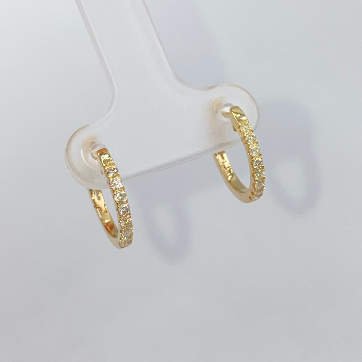 14K Gold Pavé Hoop Diamond Earrings - additional product view 2