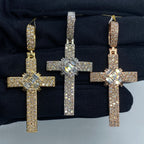 10K Gold Cross Diamond Baguette Pendant - additional product view 2