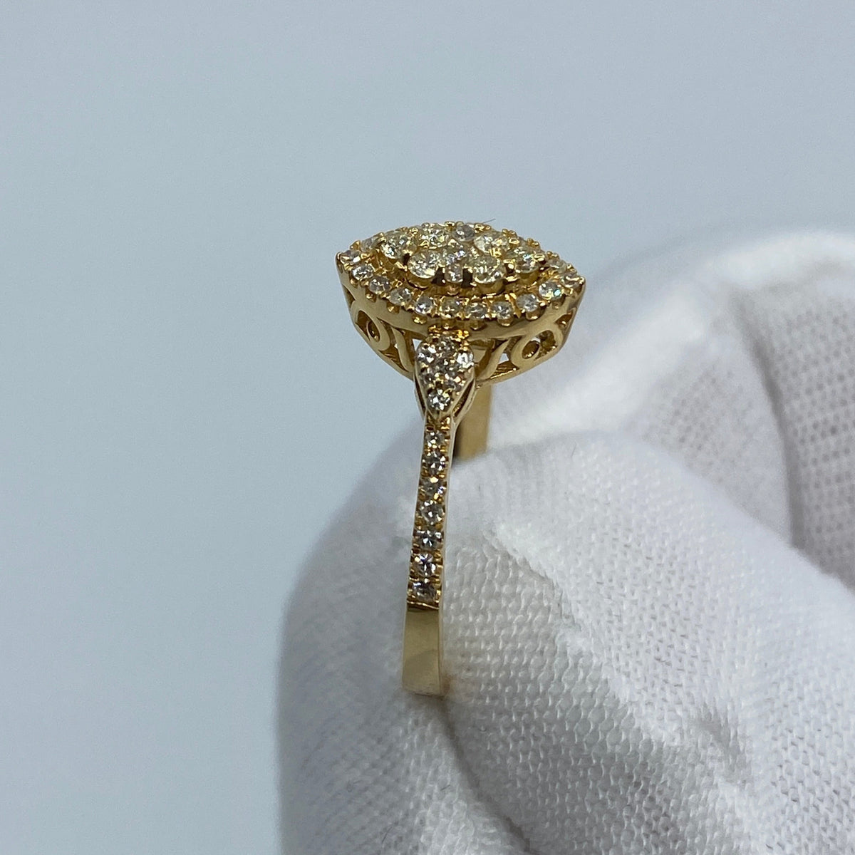 14K Yellow Gold Marquise Cut Diamond Engagement Ring - additional product view 4