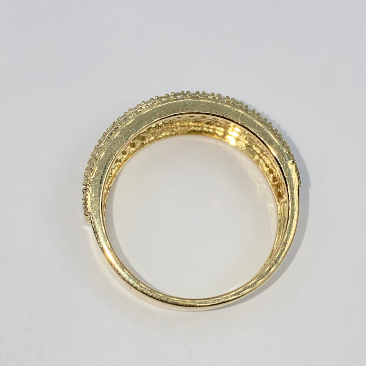 10K Gold 9mm Pave Diamond Ring Band - additional product view 7