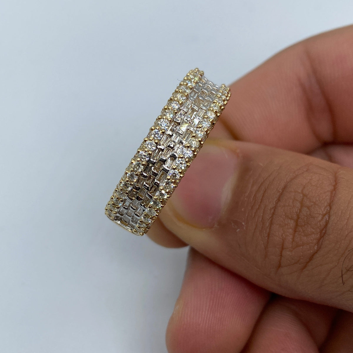 14K Gold Diamond Baguette Center Ring - additional product view 3