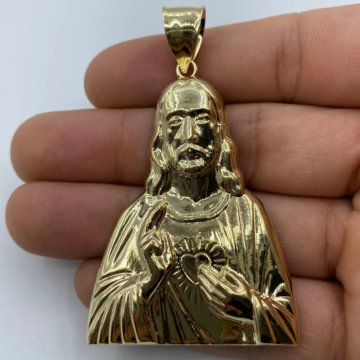 14K Gold Jesus Love Pendant - additional product view 2