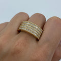 14K Gold Stacked Diamond Baguette Ring in yellow gold - close-up product photo
