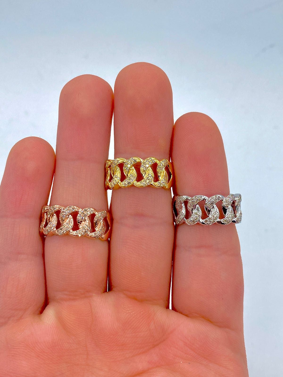 10K Gold 9mm Cuban Diamond Ring - additional product view 2