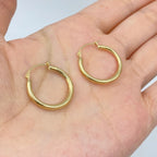 14K Gold Bold Tube Hoop Earrings - additional product view 2
